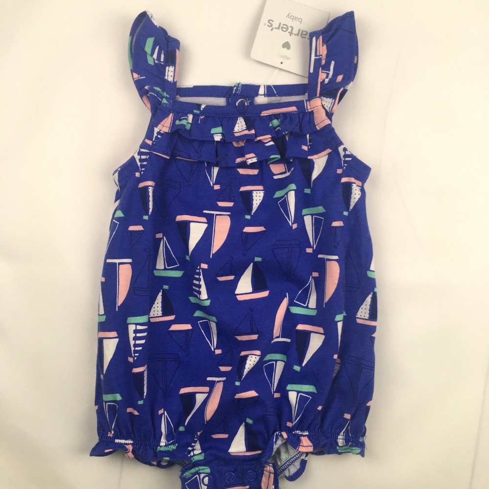 Carter's 6 Month Romper Sailboats Sleeveless NWT